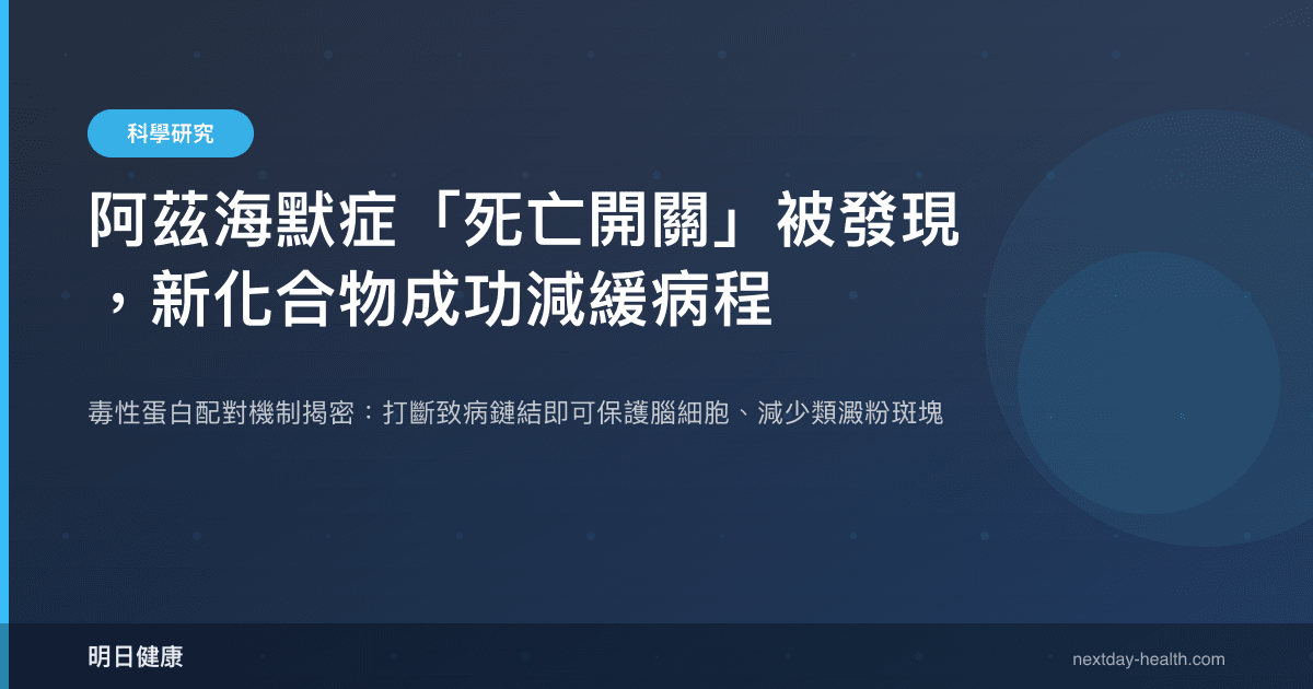 阿茲海默症「死亡開關」被發現，新化合物成功減緩病程