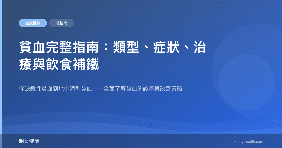 貧血完整指南：類型、症狀、治療與飲食補鐵