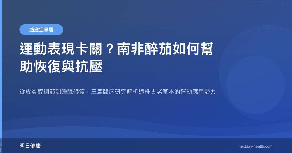 運動表現卡關？南非醉茄如何幫助恢復與抗壓