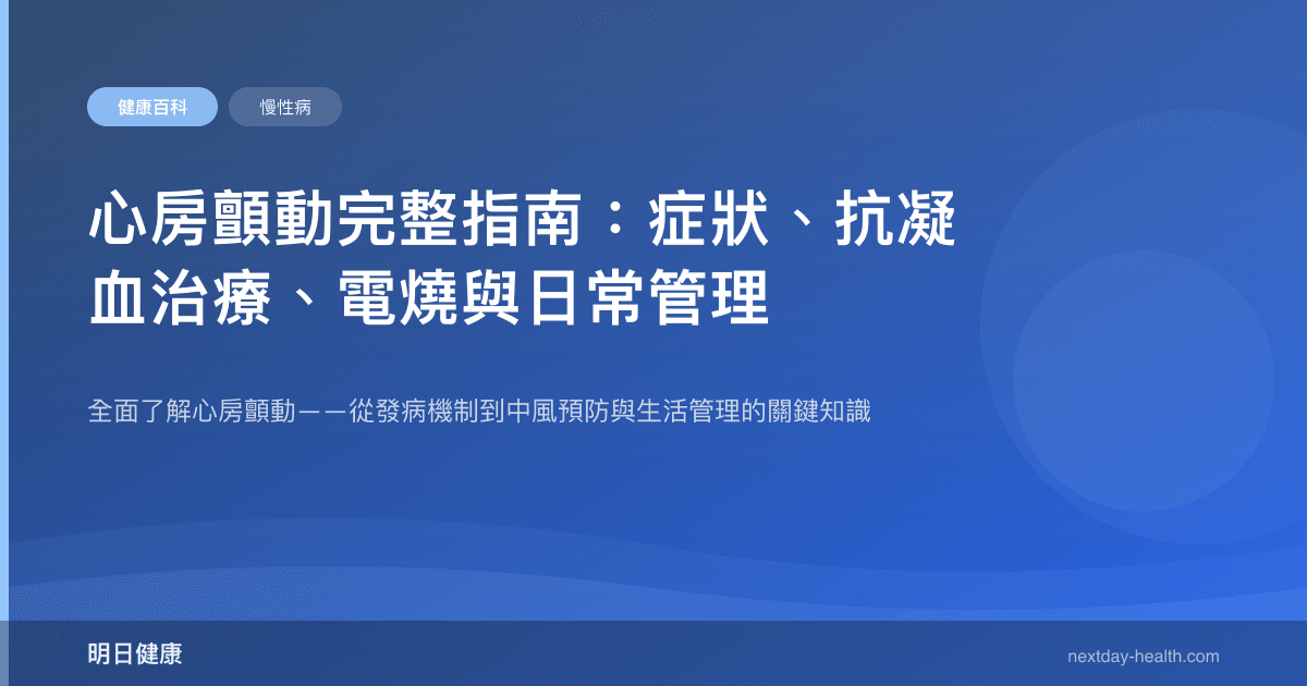 心房顫動完整指南：症狀、抗凝血治療、電燒與日常管理