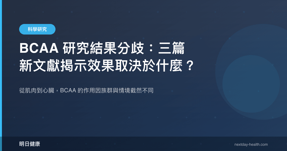 BCAA 研究結果分歧：三篇新文獻揭示效果取決於什麼？