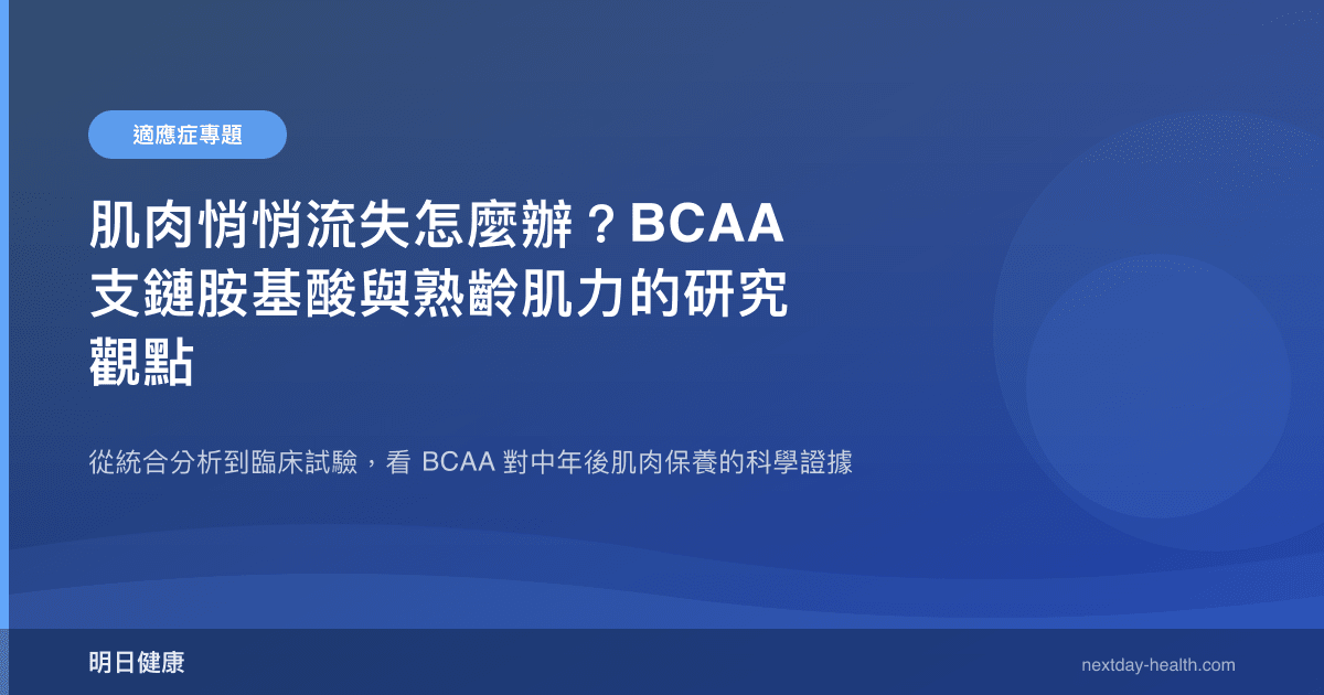 肌肉悄悄流失怎麼辦？BCAA 支鏈胺基酸與熟齡肌力的研究觀點