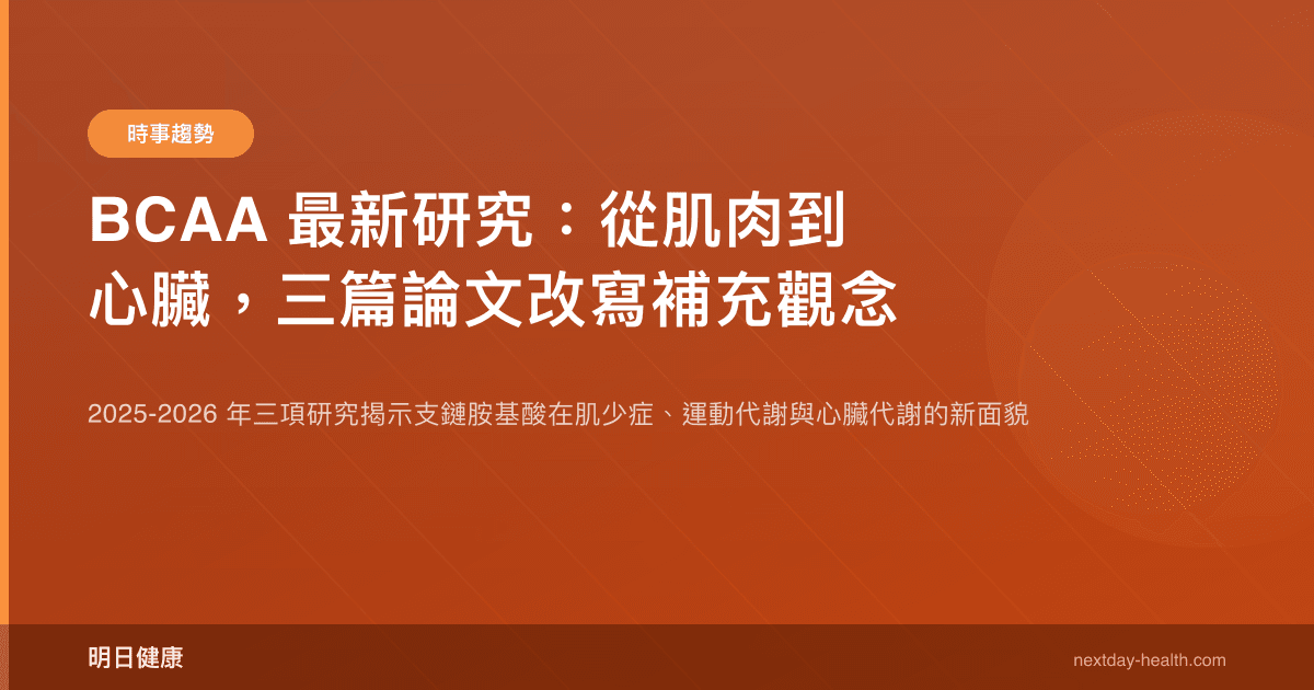 BCAA 最新研究：從肌肉到心臟，三篇論文改寫補充觀念
