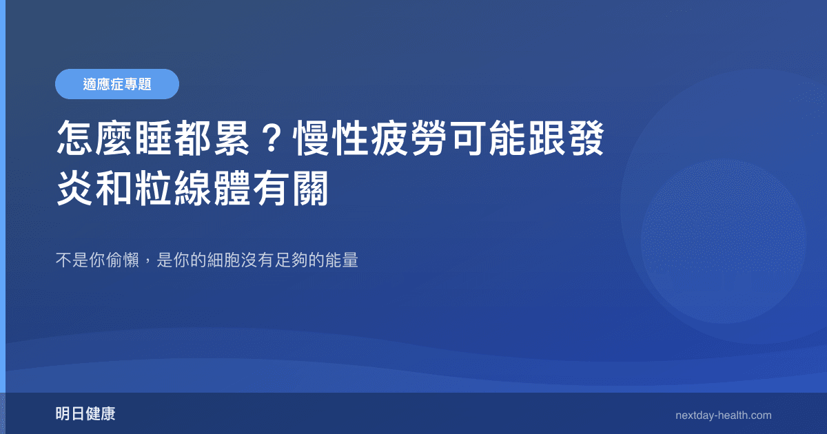 怎麼睡都累？慢性疲勞可能跟發炎和粒線體有關