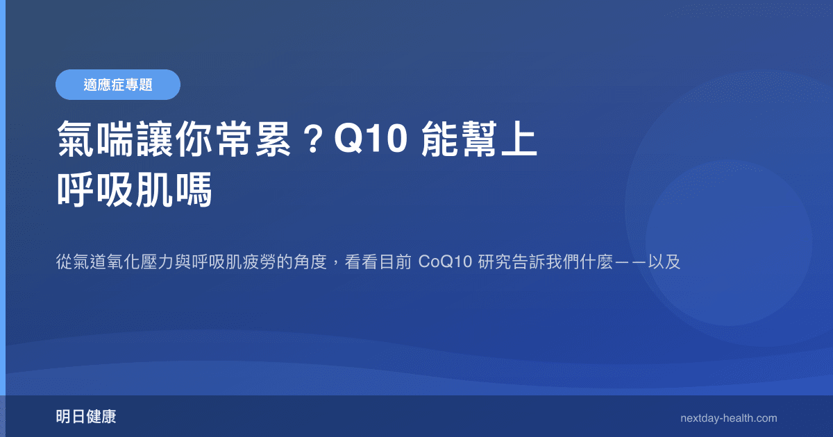 氣喘讓你常累？Q10 能幫上呼吸肌嗎