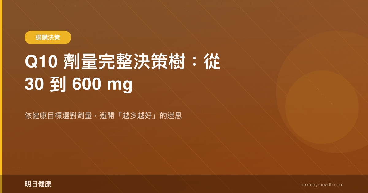 Q10 劑量完整決策樹：從 30 到 600 mg