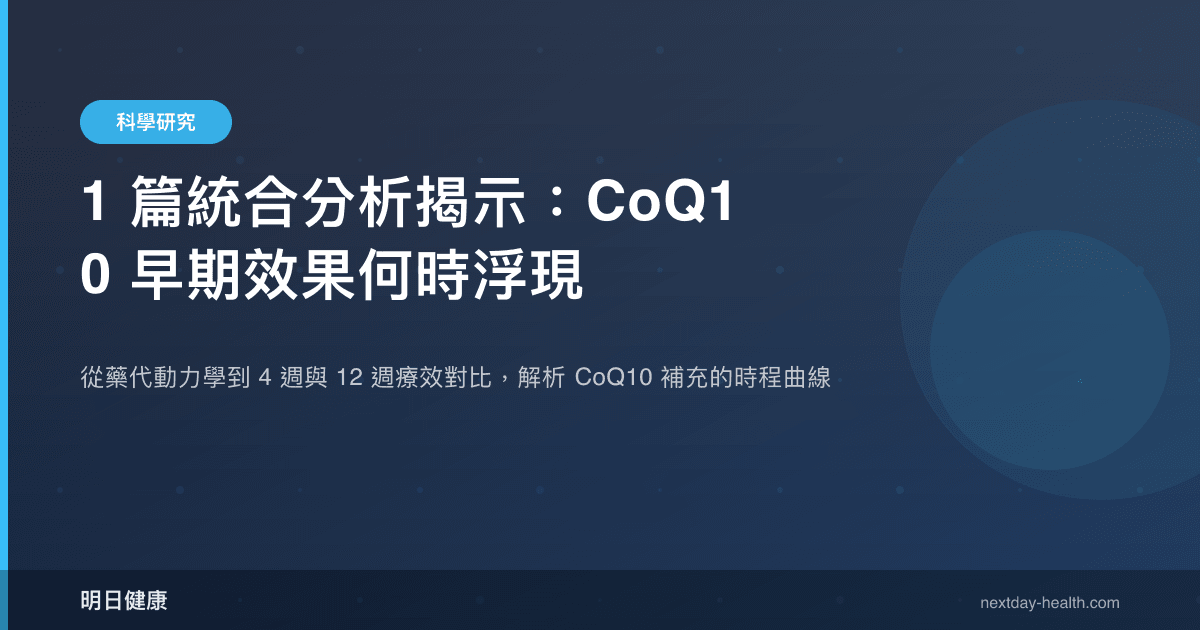 1 篇統合分析揭示：CoQ10 早期效果何時浮現