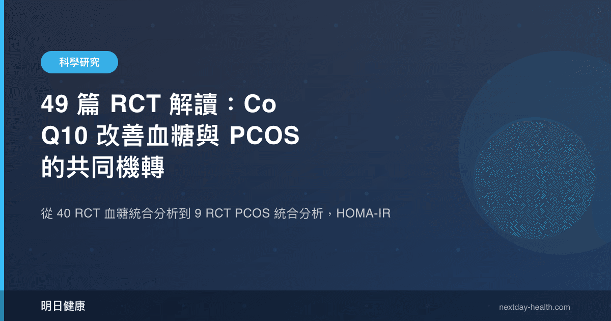 49 篇 RCT 解讀：CoQ10 改善血糖與 PCOS 的共同機轉