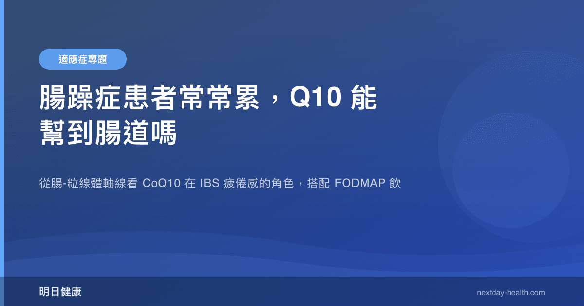 腸躁症患者常常累，Q10 能幫到腸道嗎