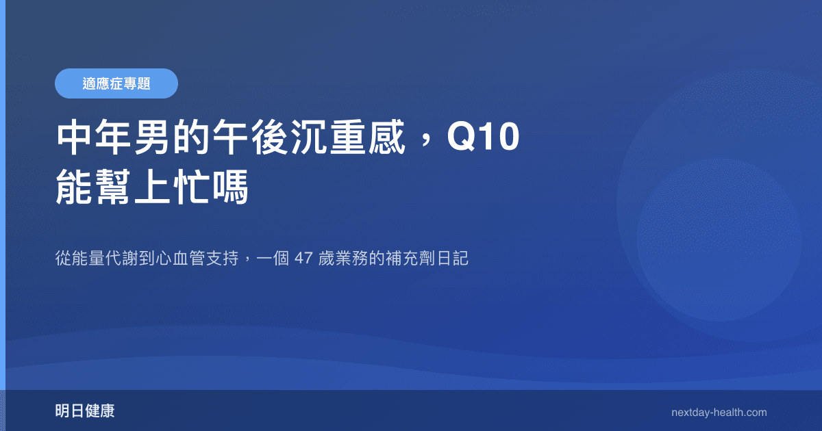 中年男的午後沉重感，Q10 能幫上忙嗎