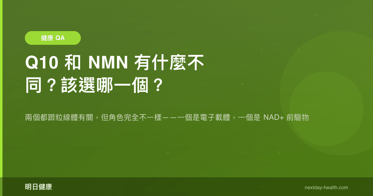 Q10 和 NMN 有什麼不同？該選哪一個？