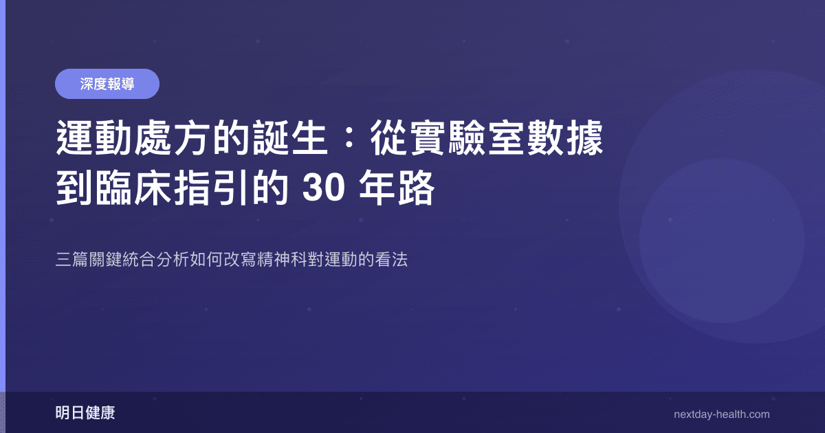 運動處方的誕生：從實驗室數據到臨床指引的 30 年路