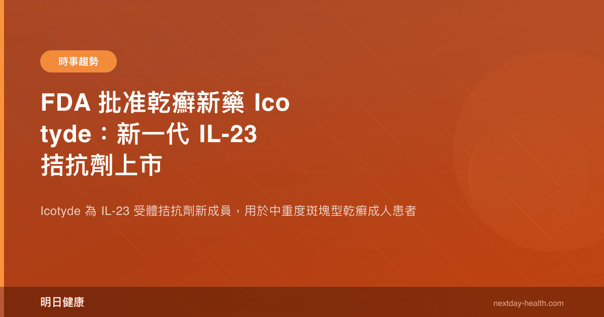 FDA 批准乾癬新藥 Icotyde：新一代 IL-23 拮抗劑上市