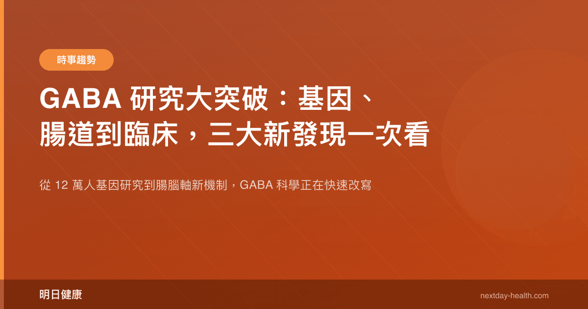 GABA 研究大突破：基因、腸道到臨床，三大新發現一次看