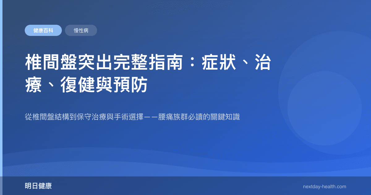 椎間盤突出完整指南：症狀、治療、復健與預防