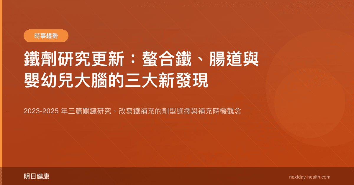 鐵劑研究更新：螯合鐵、腸道與嬰幼兒大腦的三大新發現