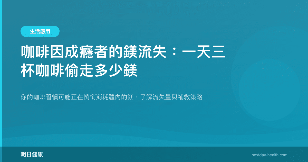 咖啡因成癮者的鎂流失：一天三杯咖啡偷走多少鎂