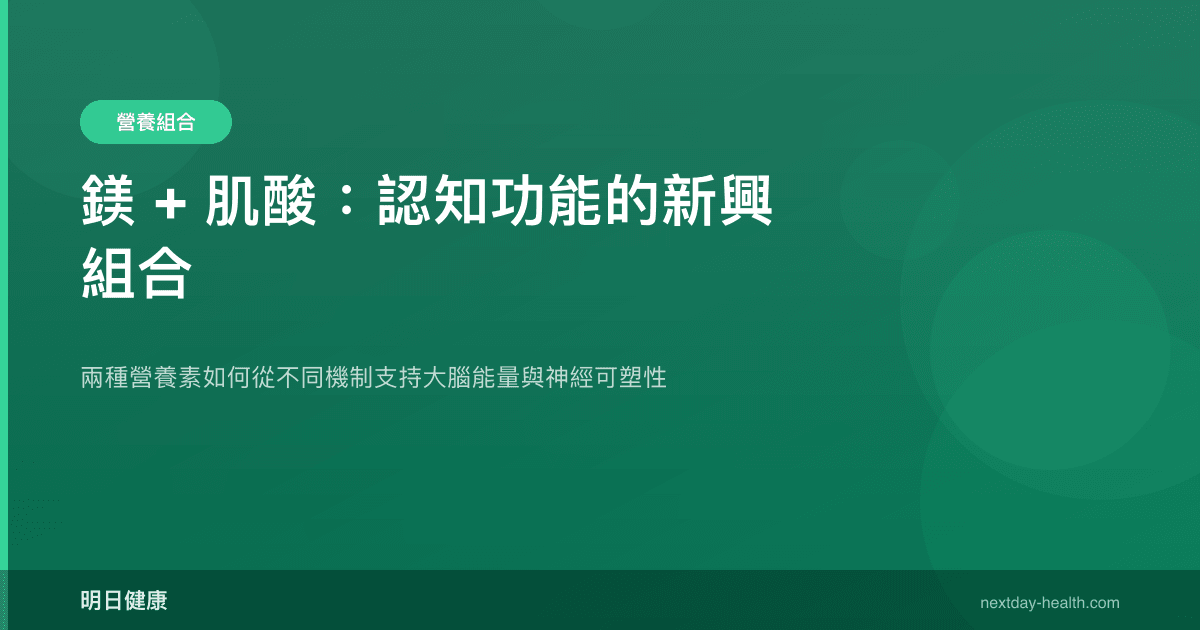 鎂 + 肌酸：認知功能的新興組合