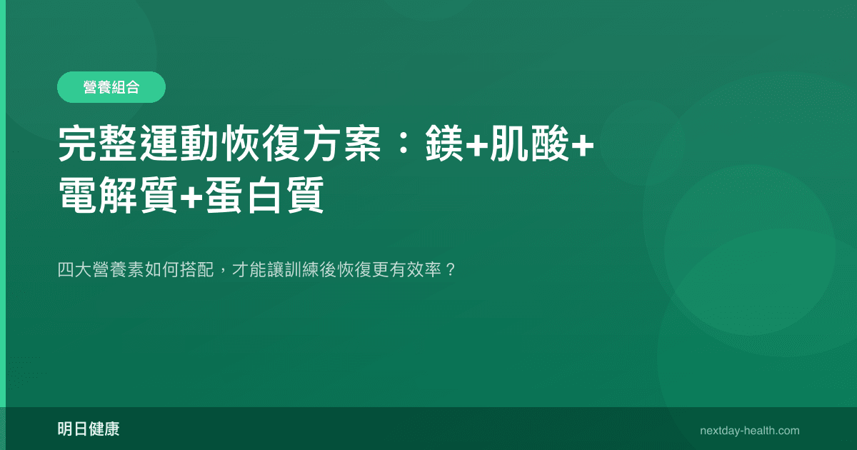 完整運動恢復方案：鎂+肌酸+電解質+蛋白質