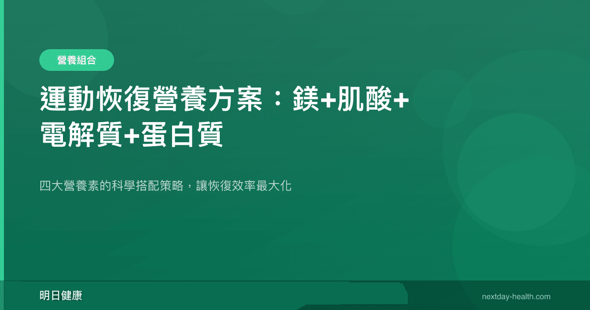 運動恢復營養方案：鎂+肌酸+電解質+蛋白質