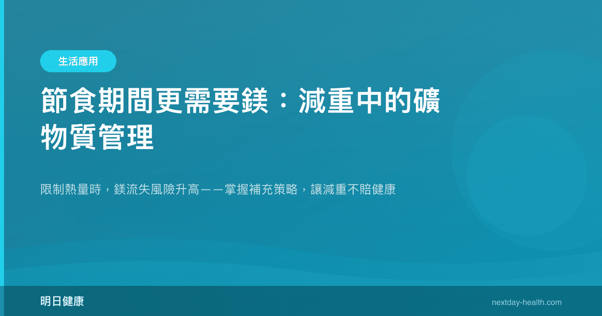 節食期間更需要鎂：減重中的礦物質管理