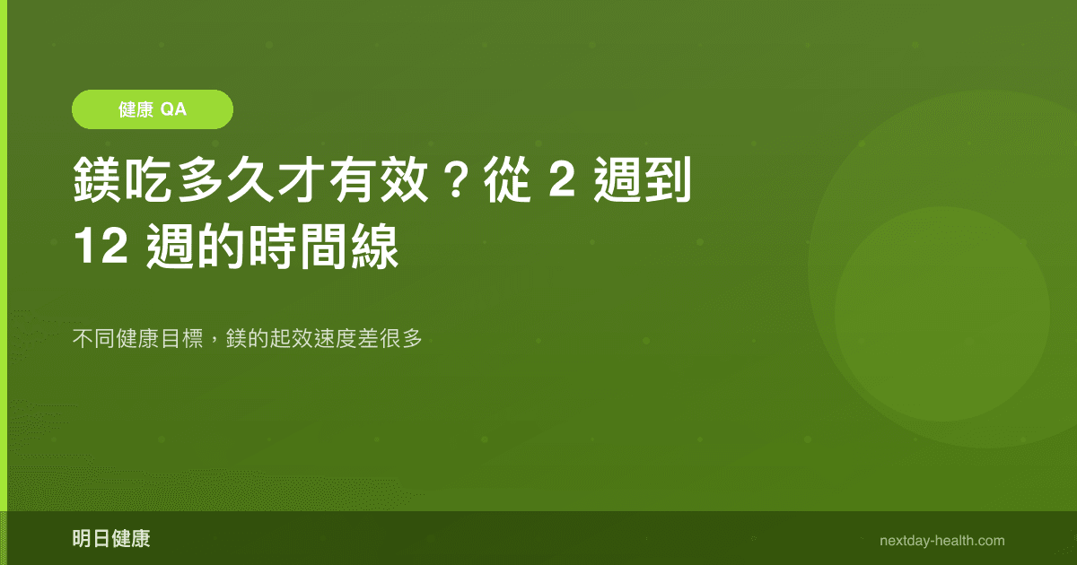 鎂吃多久才有效？從 2 週到 12 週的時間線