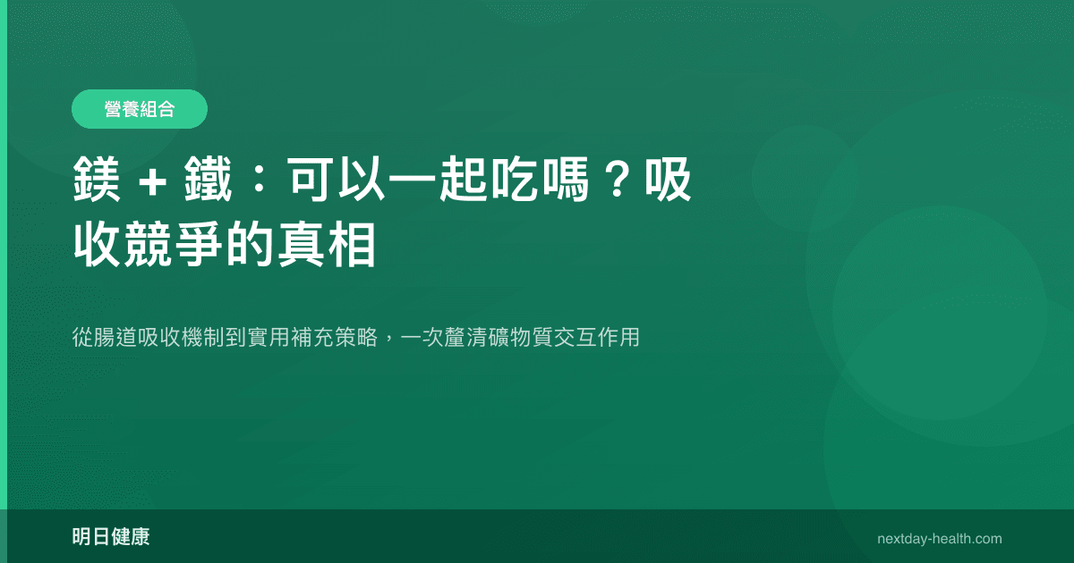 鎂 + 鐵：可以一起吃嗎？吸收競爭的真相