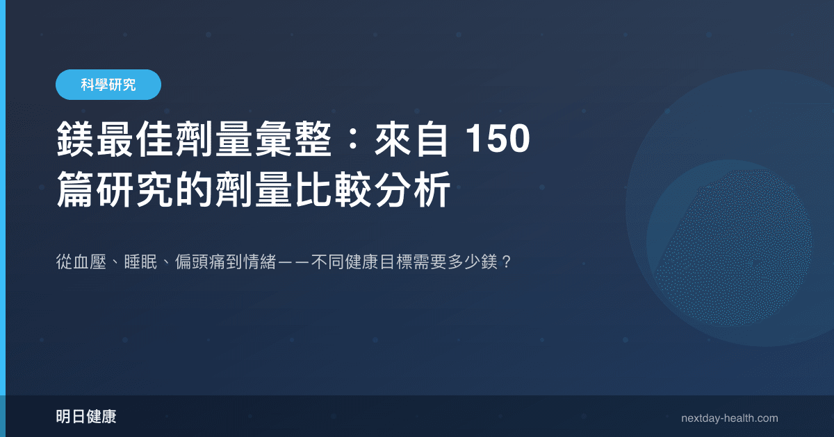 鎂最佳劑量彙整：來自 150 篇研究的劑量比較分析