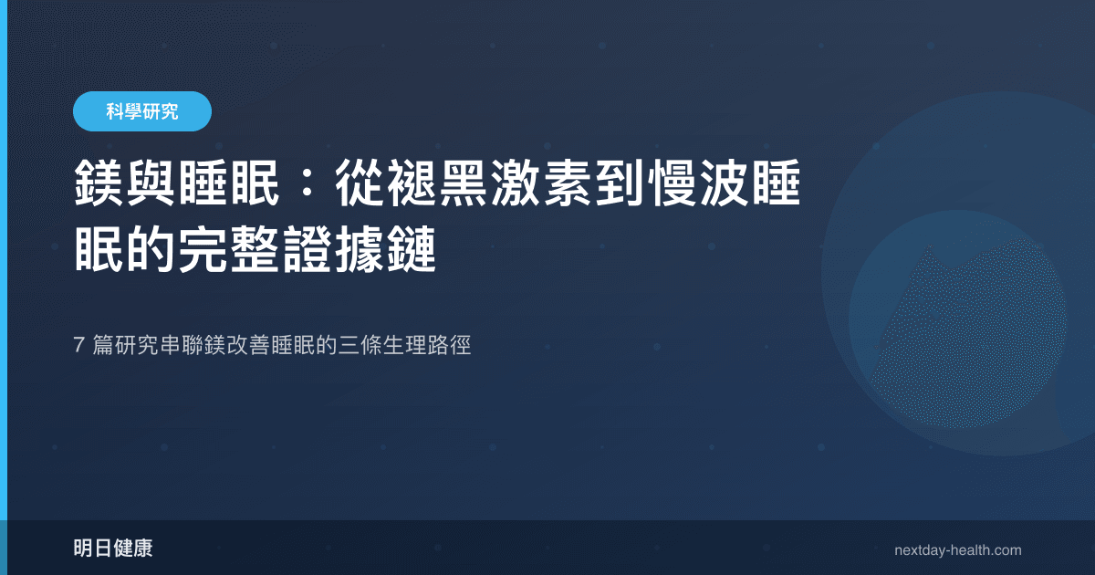 鎂與睡眠：從褪黑激素到慢波睡眠的完整證據鏈
