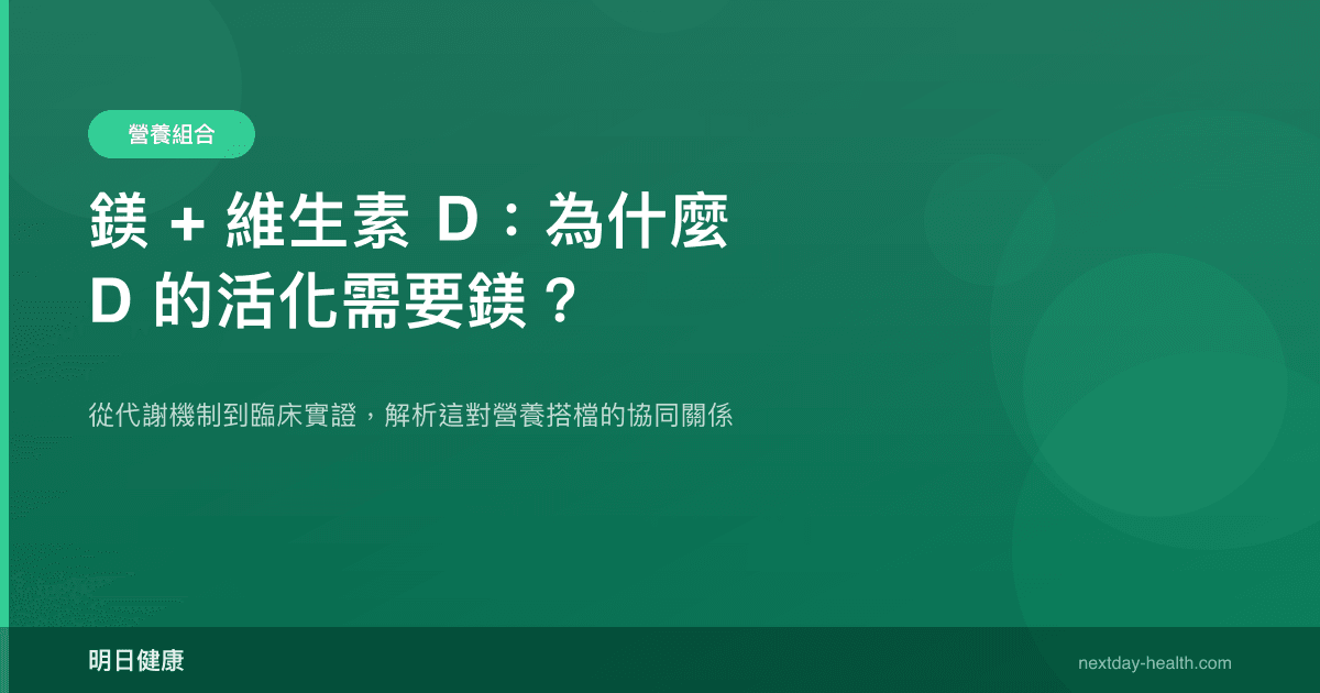 鎂 + 維生素 D：為什麼 D 的活化需要鎂？
