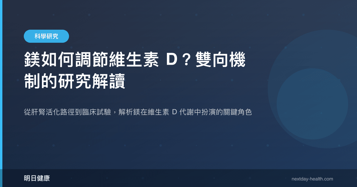 鎂如何調節維生素 D？雙向機制的研究解讀