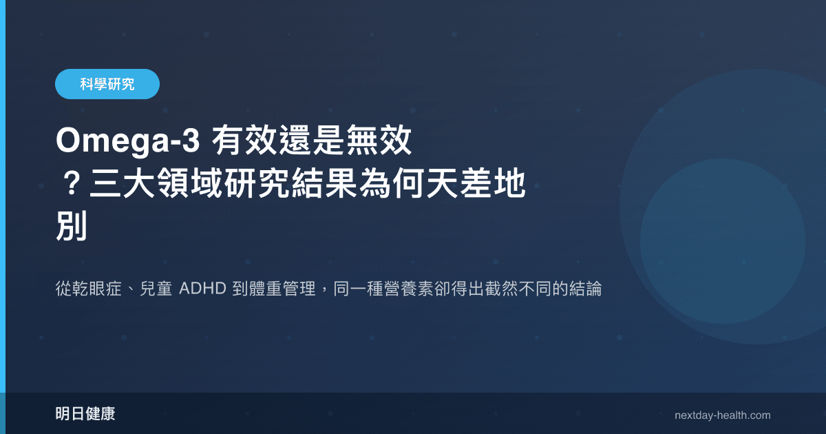 Omega-3 有效還是無效？三大領域研究結果為何天差地別