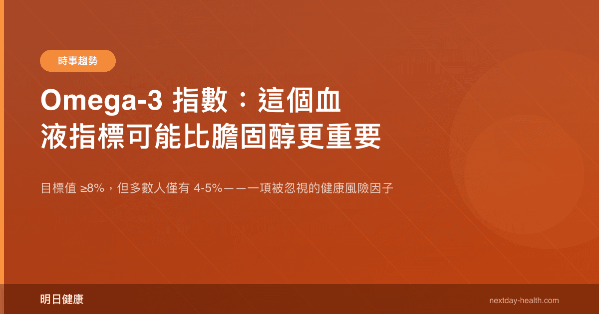 Omega-3 指數：這個血液指標可能比膽固醇更重要