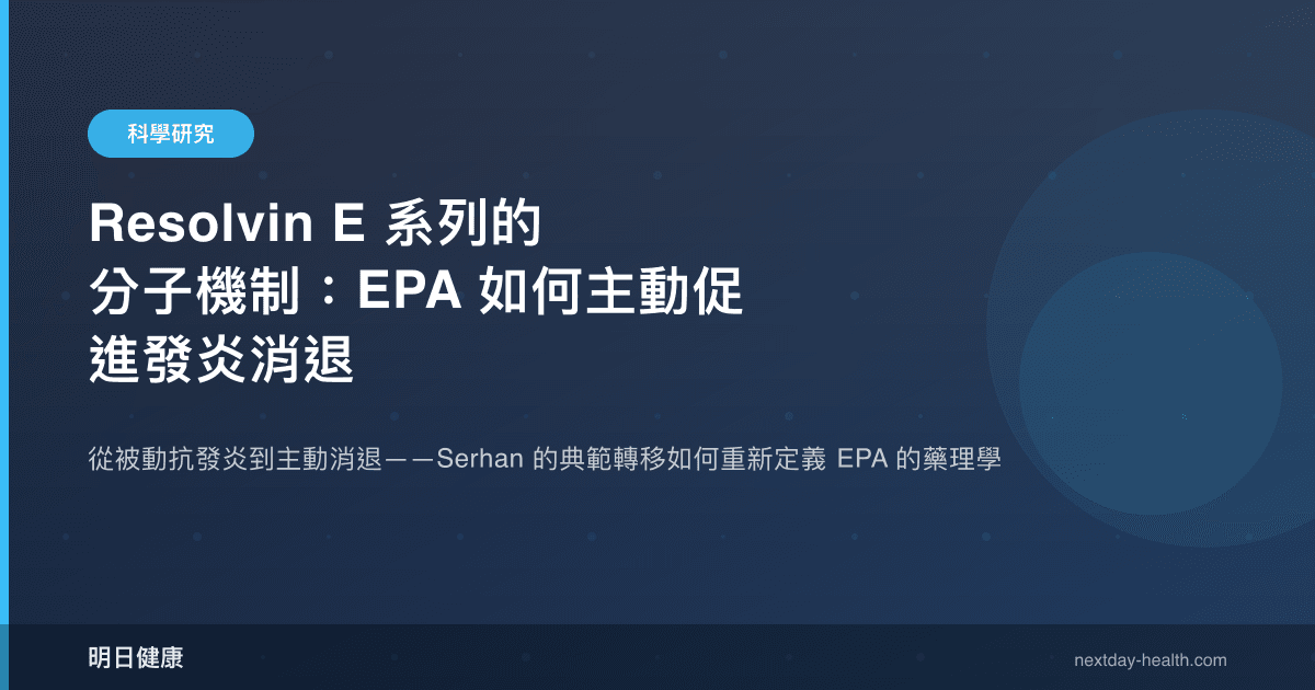 Resolvin E 系列的分子機制：EPA 如何主動促進發炎消退