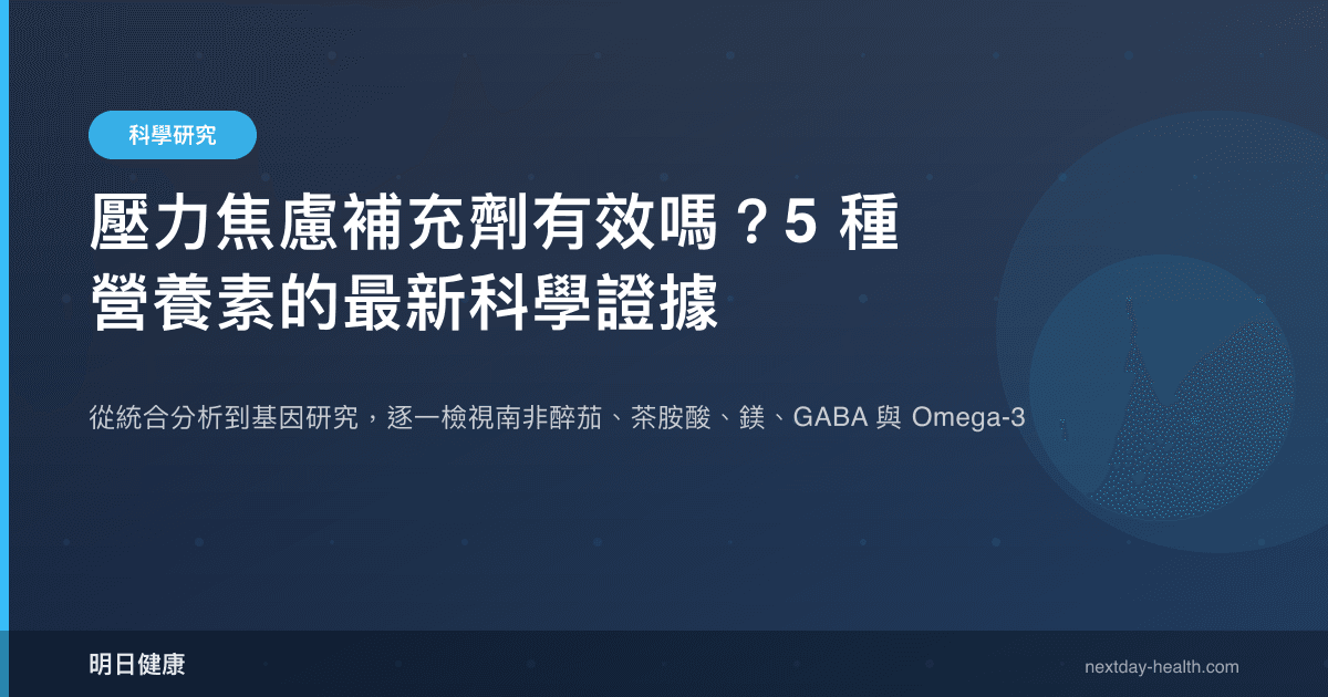 壓力焦慮補充劑有效嗎？5 種營養素的最新科學證據