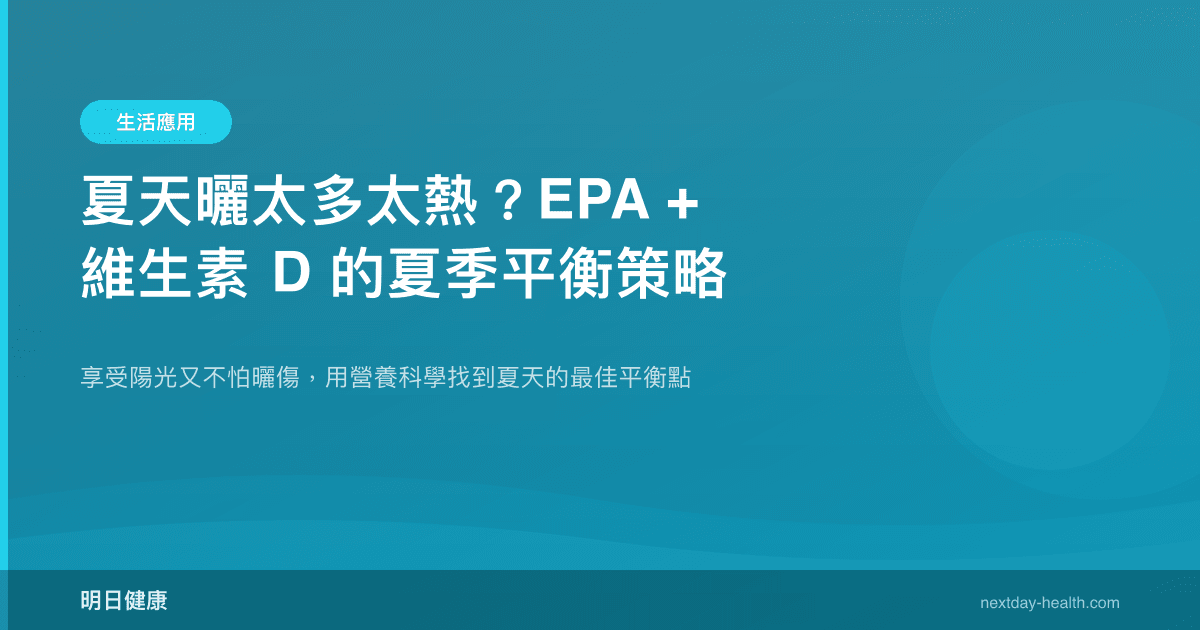夏天曬太多太熱？EPA + 維生素 D 的夏季平衡策略