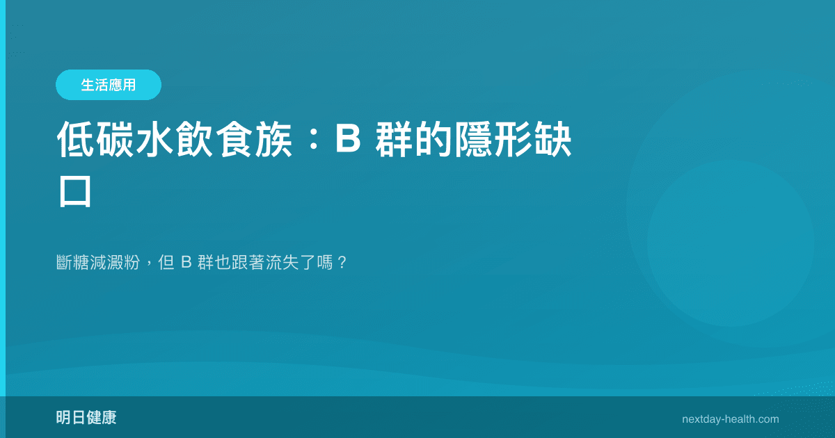 低碳水飲食族：B 群的隱形缺口