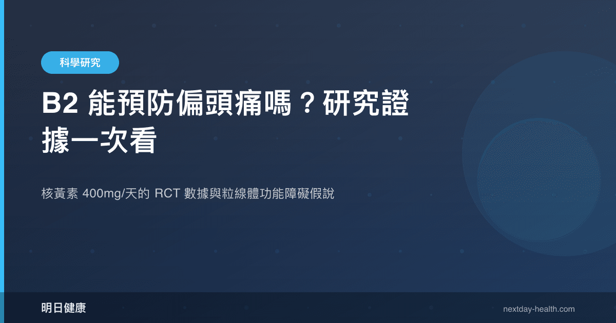 B2 能預防偏頭痛嗎？研究證據一次看