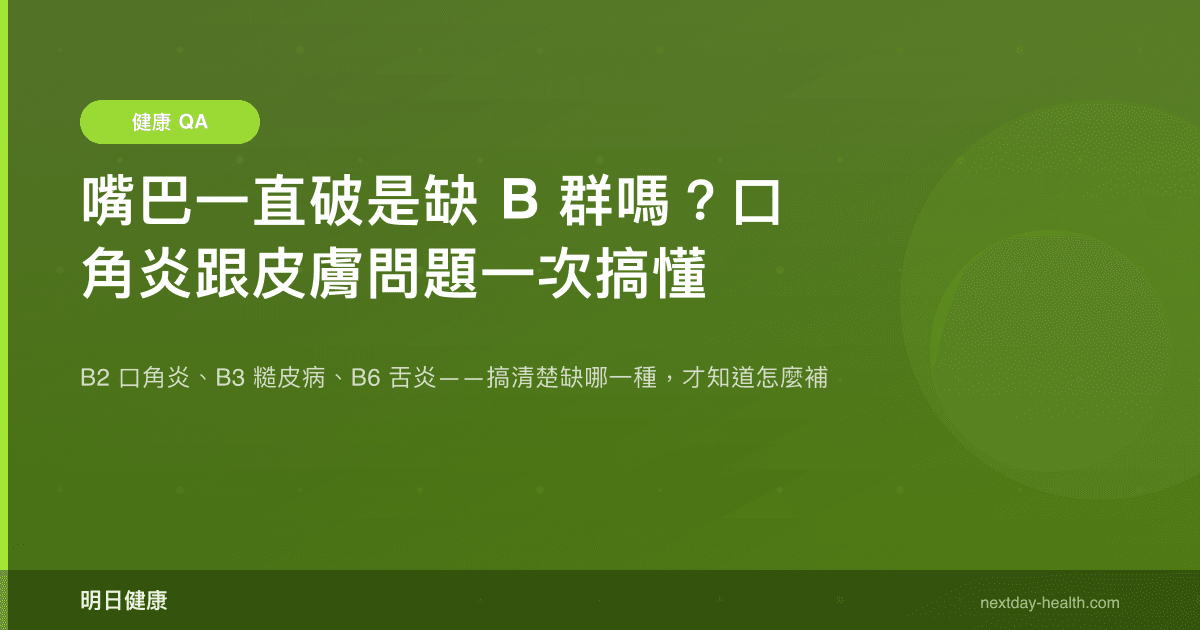 嘴巴一直破是缺 B 群嗎？口角炎跟皮膚問題一次搞懂