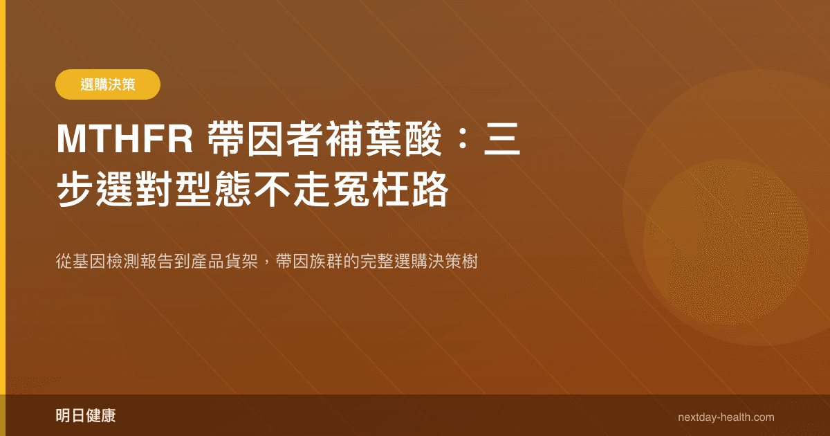 MTHFR 帶因者補葉酸：三步選對型態不走冤枉路
