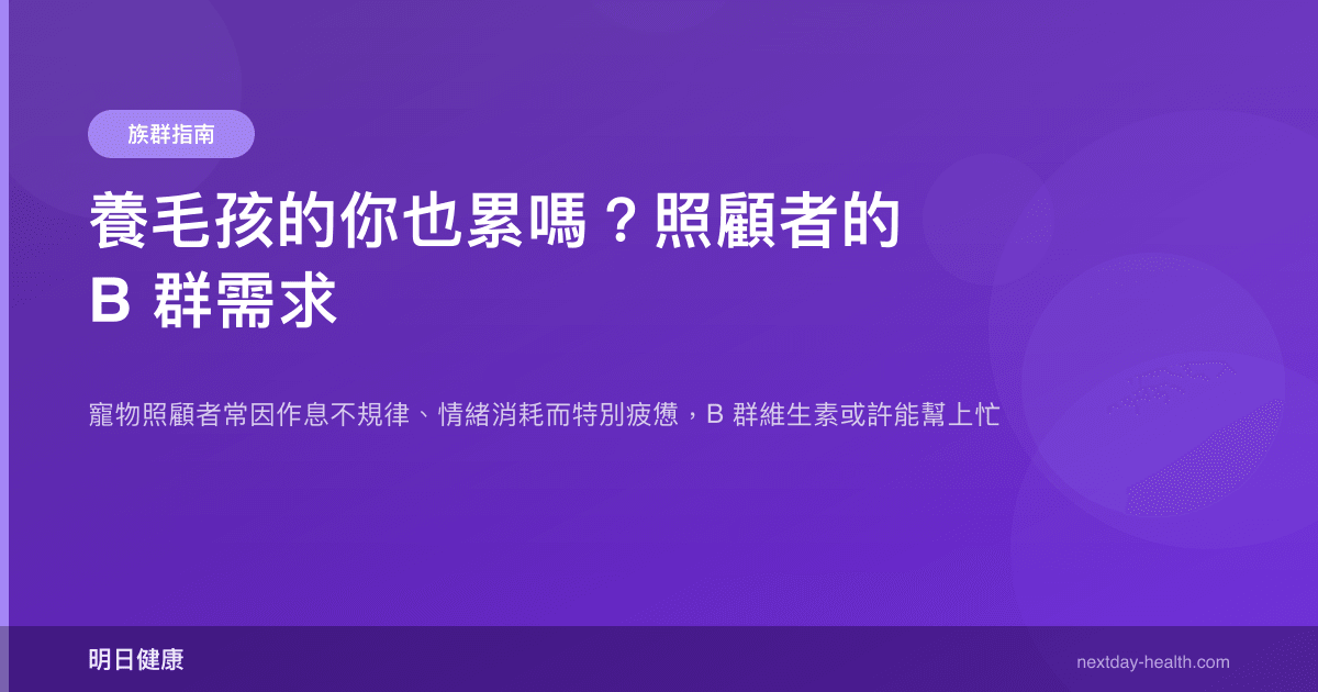 養毛孩的你也累嗎？照顧者的 B 群需求