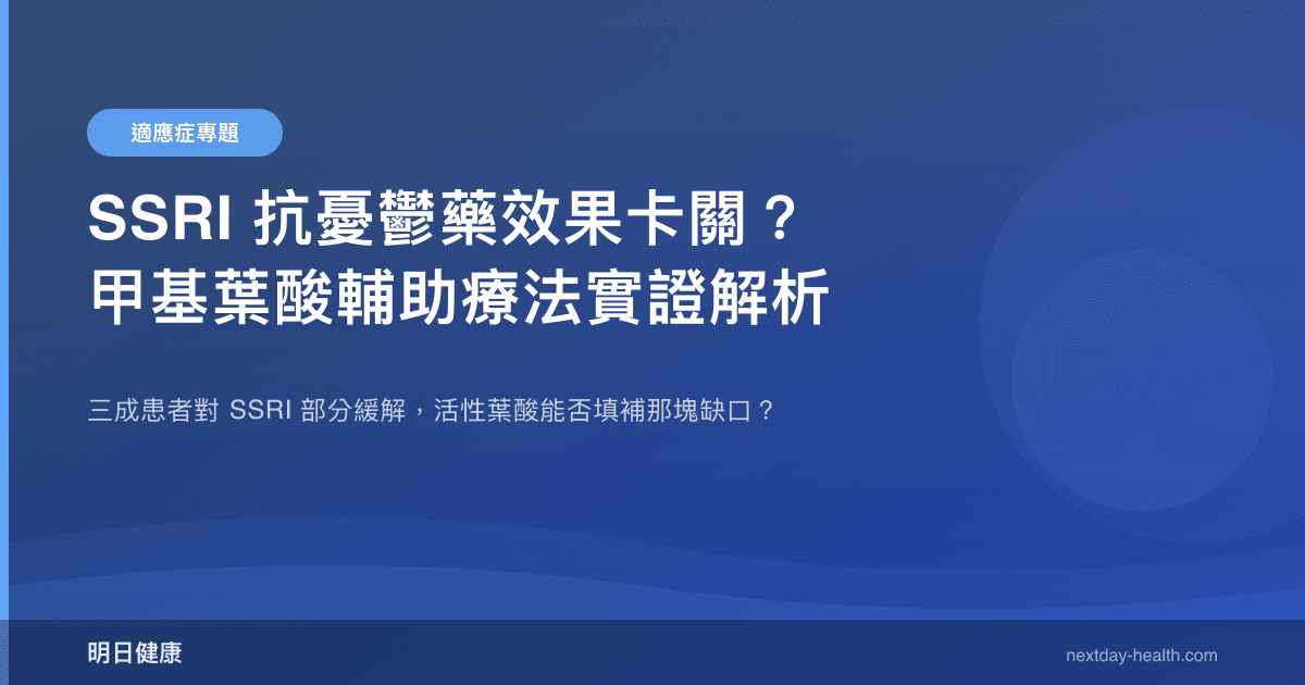 SSRI 抗憂鬱藥效果卡關？甲基葉酸輔助療法實證解析