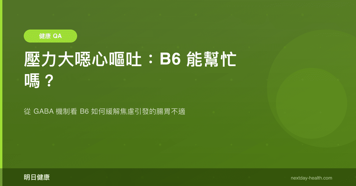 壓力大噁心嘔吐：B6 能幫忙嗎？