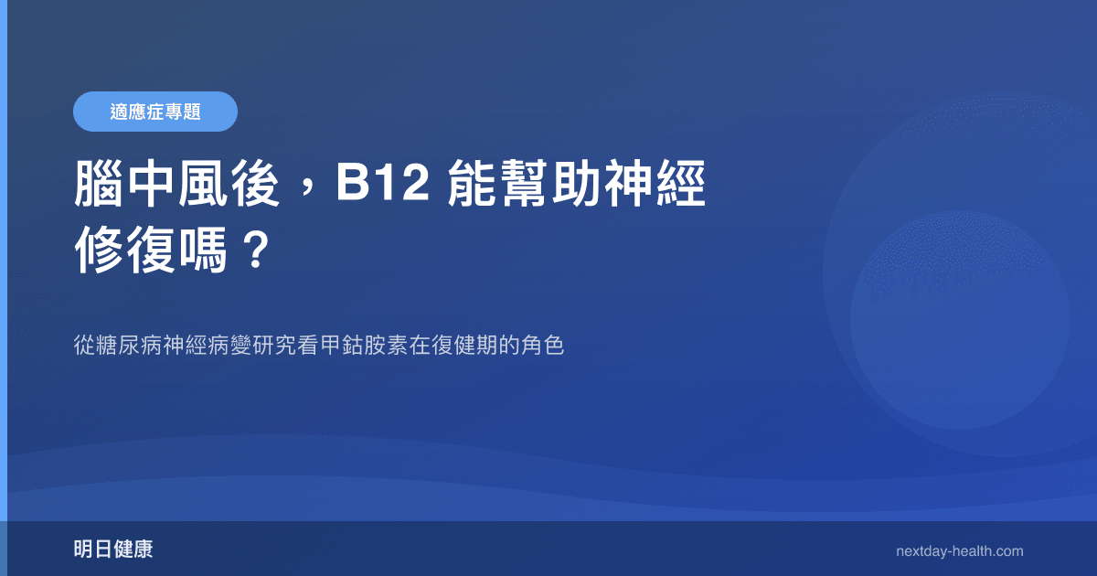 腦中風後，B12 能幫助神經修復嗎？