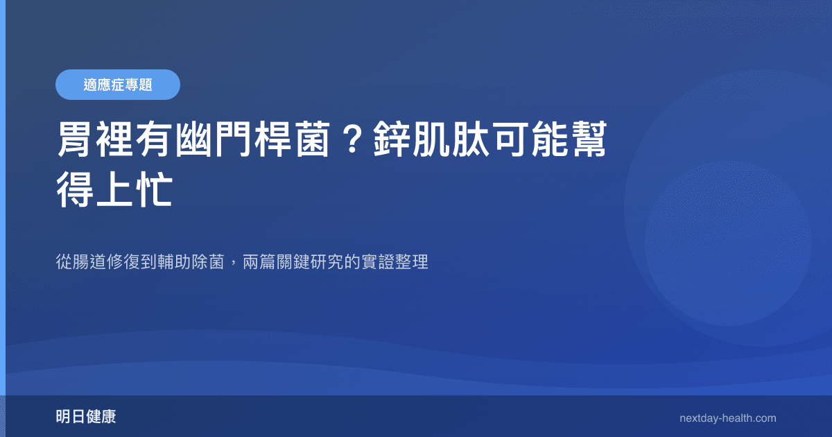 胃裡有幽門桿菌？鋅肌肽可能幫得上忙
