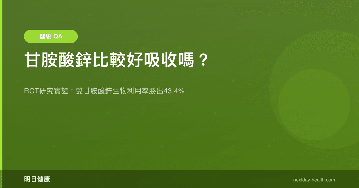 甘胺酸鋅比較好吸收嗎？